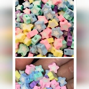 Polymer clay star beads 40 ct.